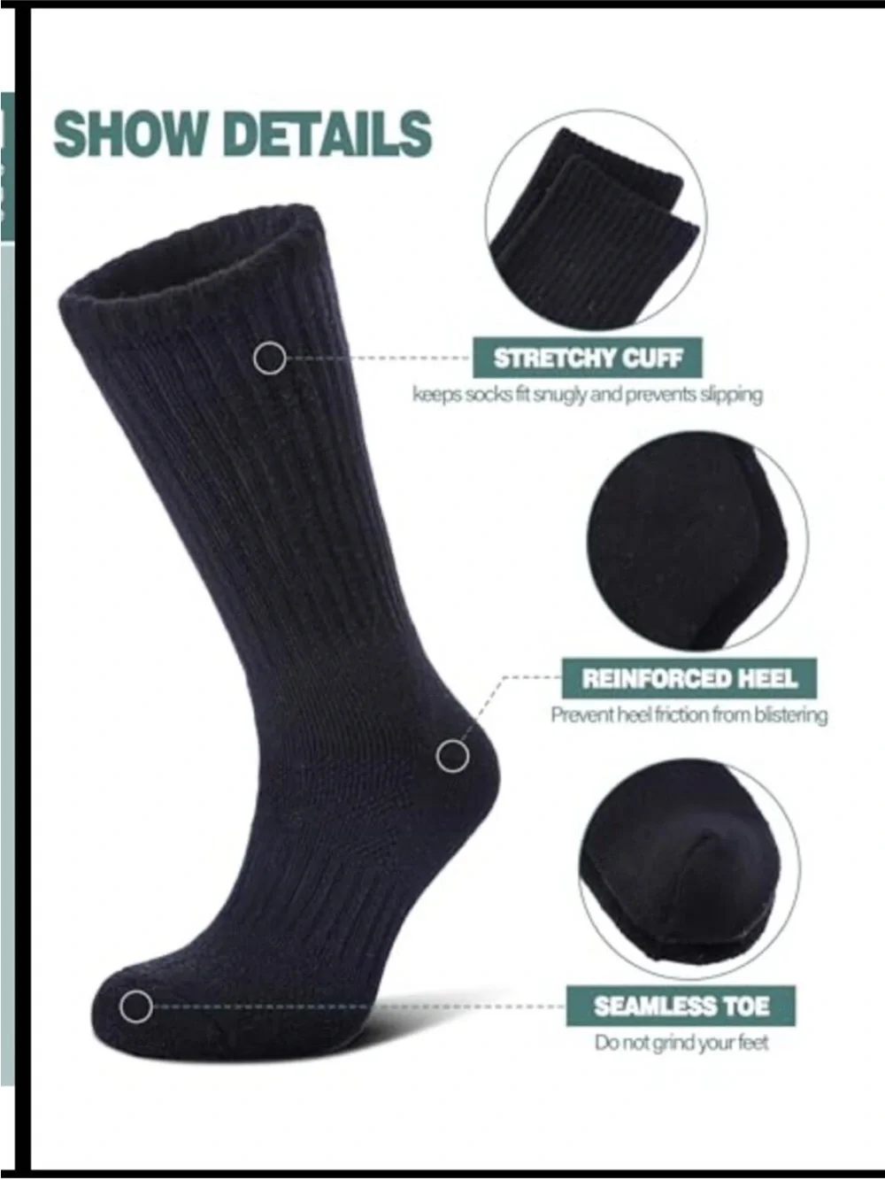 Merino Wool Hiking Socks Women Men Thermal Warm Thick Cushion Moisture Wicking